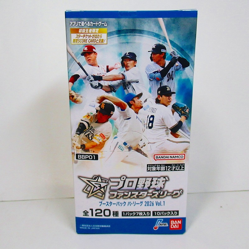プロ野球 ファンスターズリーグ ブースターパック パ・リーグ 2026 Vol.1【BBP01】　BOX買い(10パック入り)(特典付き)